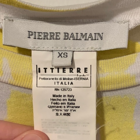 Pierre Balmain Yellow Graphic Crewneck Short Sleeve T-shirt - Picture 3 of 4